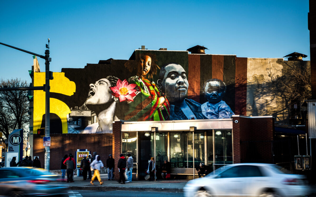 Billie Holiday mural on side of building