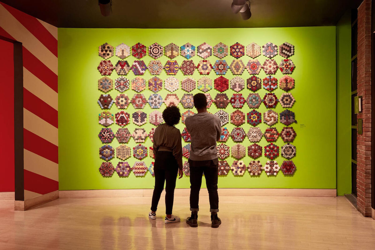 Two people view an art installation at The American Visionary Art Museum in Baltimore.