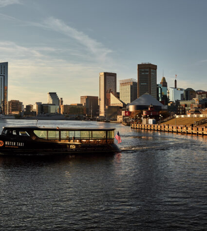 A water taxi in the Inner Harbor.