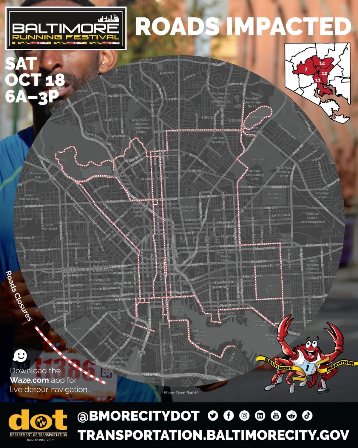 baltimore running festival route map