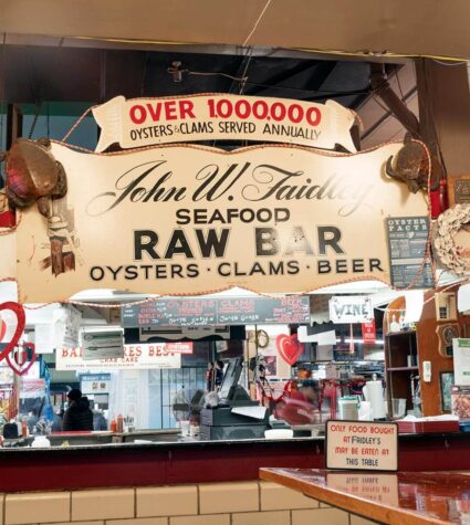 The counter at Faidleys in Balitmore.