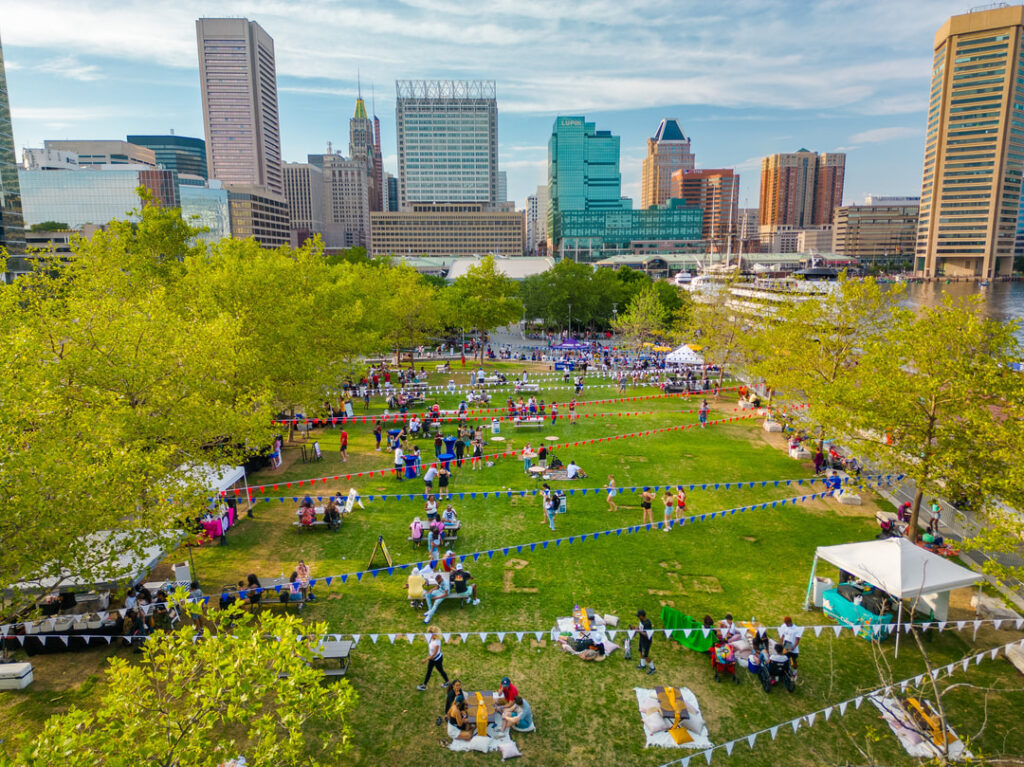 aerial view of the wine village