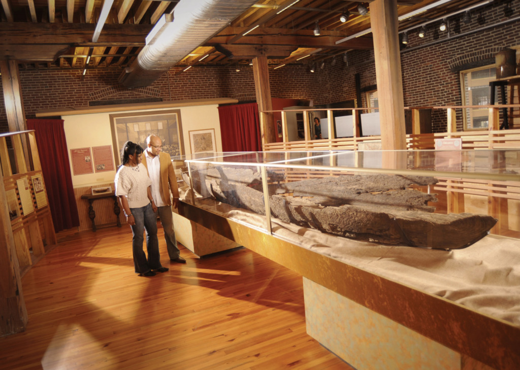 A couple touring the Frederick Douglass-Isaac Myers Maritime Park and Museum