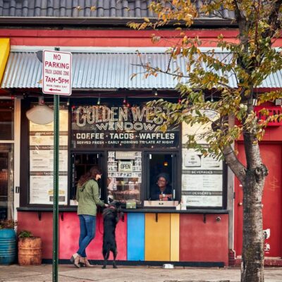 Golden West Cafe take out window in Baltimore.
