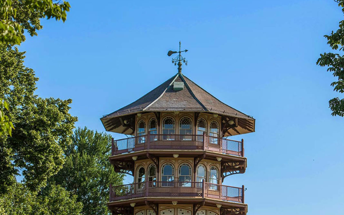 A view of the padoga in Patterson Park in Baltimore.