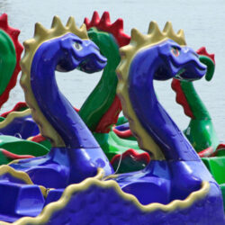 Chessie Paddle Boats and the Electric Boats, Pirate Ships of Baltimore, in Baltimore’s Inner Harbor