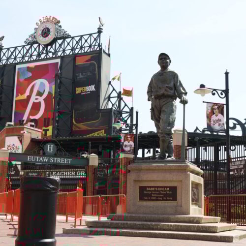 Babe Ruth statue outside of Oriole Park at Camden Yards