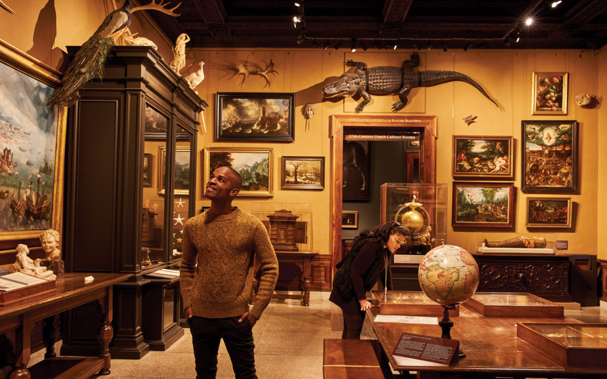 Person in the Walters Art Museum in Baltimore.