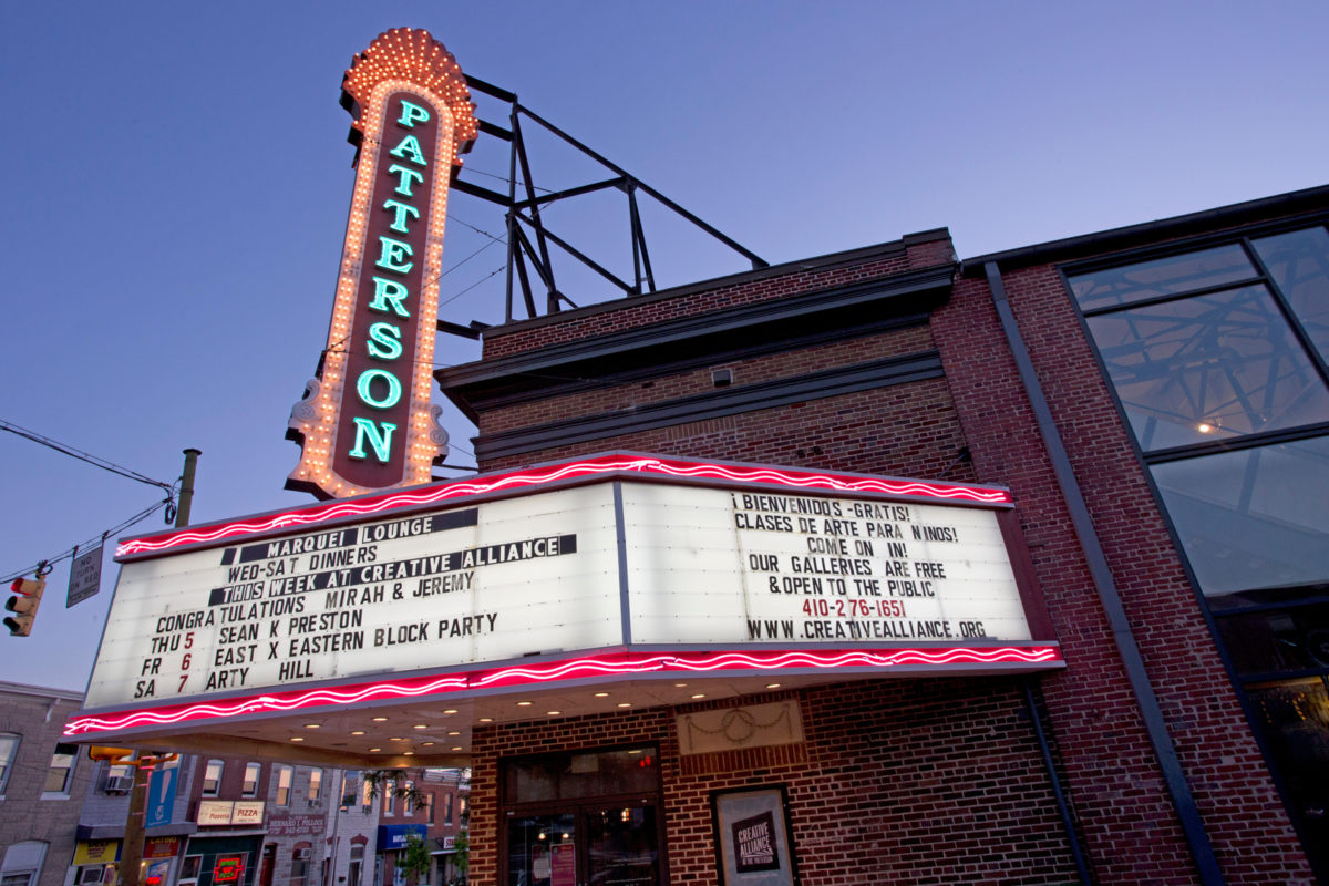 Marquee of creative alliance in highlandtown