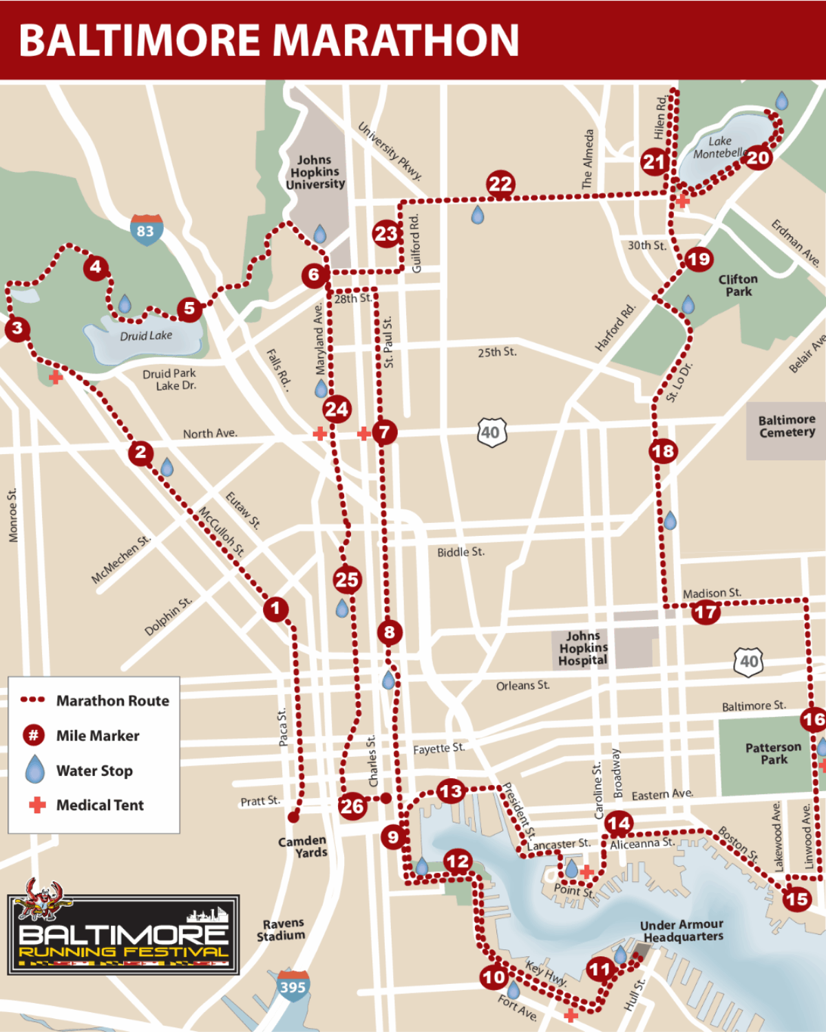 baltimore running festival route map