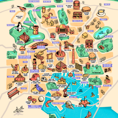 Illustrated map of Baltimore